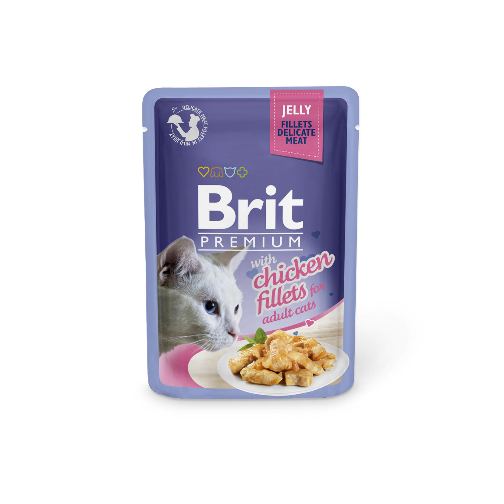 brit premium cat food pouches chicken chunks for kitten 80gm