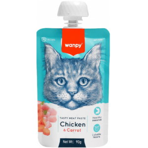 Wanpy Cat Pouch Tasty Meat Paste with Chicken and Carrot