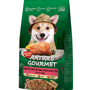 KitchenFlavor Nature Gourmet Salmon Complete Dog Food for Small Breed Beauty All Life Stages 10kg