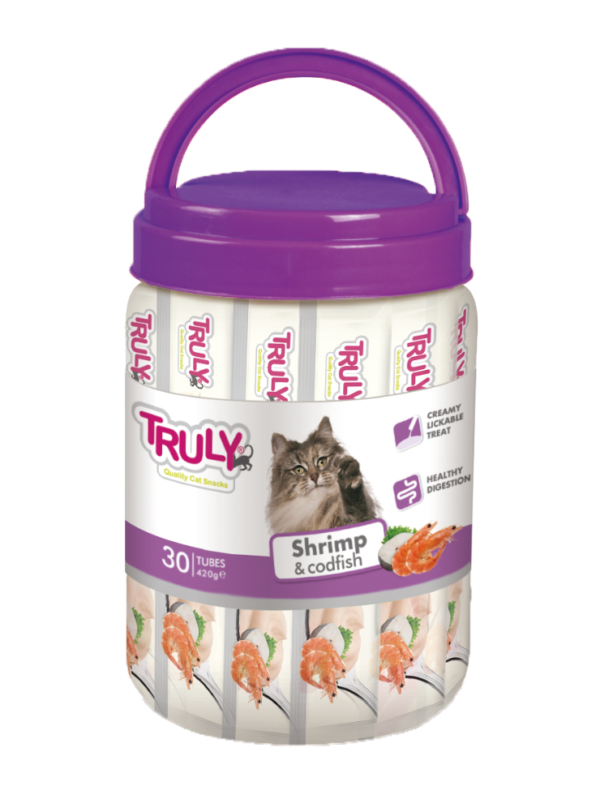 Truly Cat Treat Shrimp And Codfish in jars 30Pcs