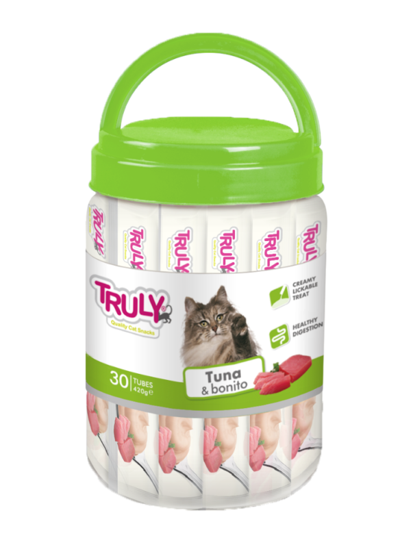 Truly Creamy Lickable Cat Treat Tuna And Bonito in jars 30Pcs