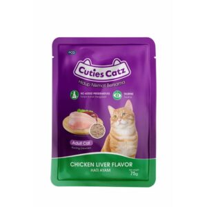 Cuties Catz Pouch Food Chicken Liver Flavour 75gm