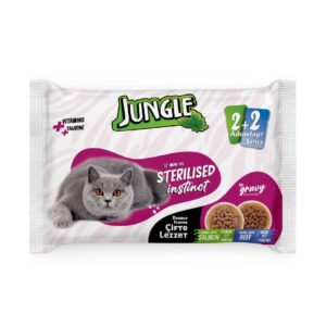 Jungle Adult Pouch Salmon And Beef 4Pc Combo