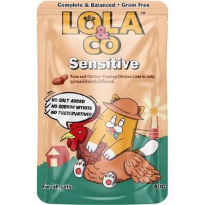 Lola & Co SENSITIVE Pouch Tuna & Chicken Topping Chicken Liver In Jelly