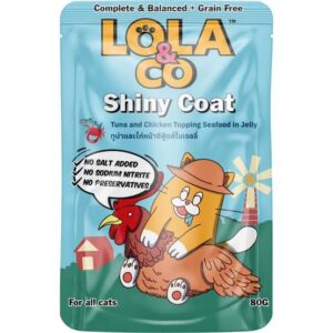 Lola & Co SHINY COAT Pouch Tuna & Chicken Topping Seafood in Jelly