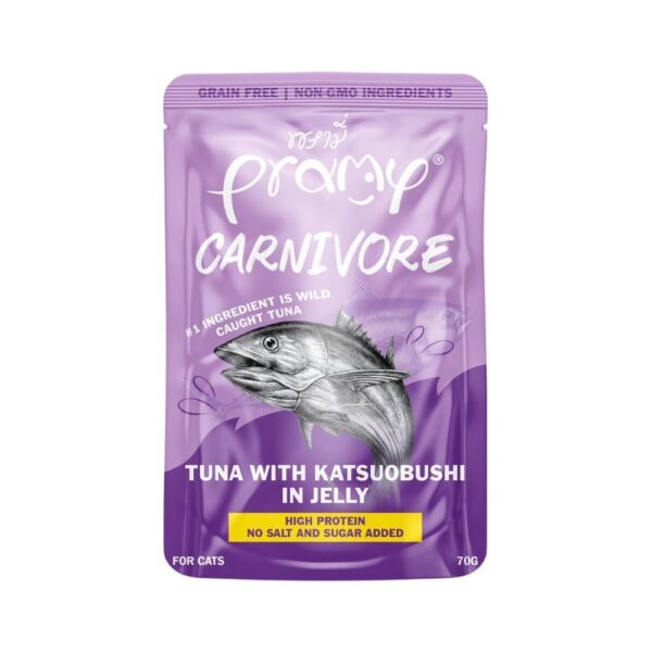 Pramy Carnivore Cat Pouch Tuna With Katsuobushi In Jelly 70gm