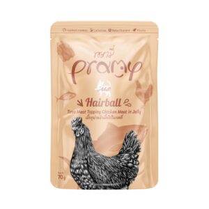 Pramy Cat Pouch Hairball Tuna Meat Topping Chicken Meat In Jelly 70gm