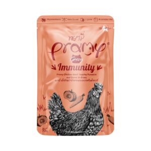 Pramy Cat Pouch Immunity Chicken Meat Topping Pumpkin And Carrot In Gravy 70gm