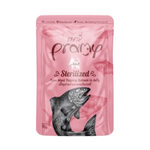 Pramy Cat Pouch Sterilized Tuna Meat Topping Salmon In Jelly 70gm